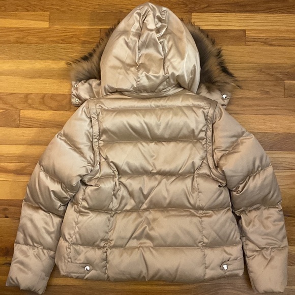 Andrew Marc Gold Hooded Jacket With Detachable Sleeves Size M - Picture 6 of 9